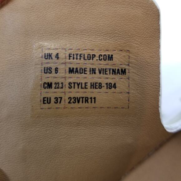 FitFlop Women's HE8194 GEN-FF Two- Bar Leather Slides Sandals White Size 37 - Picture 10 of 10